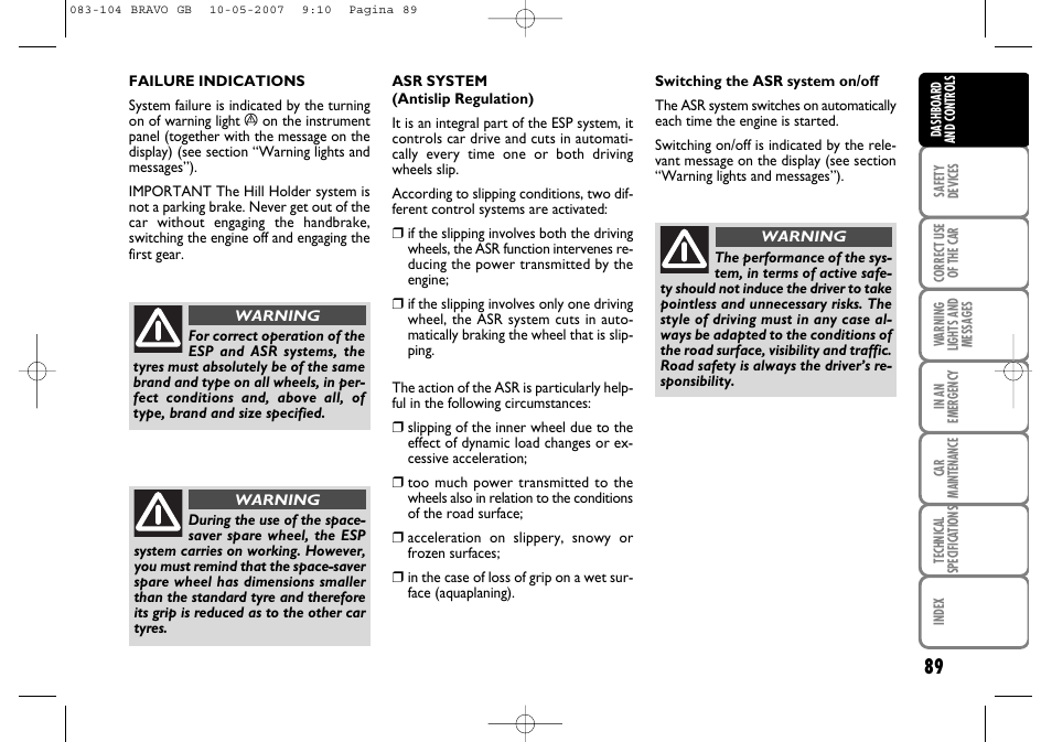 FIAT Bravo User Manual | Page 90 / 246