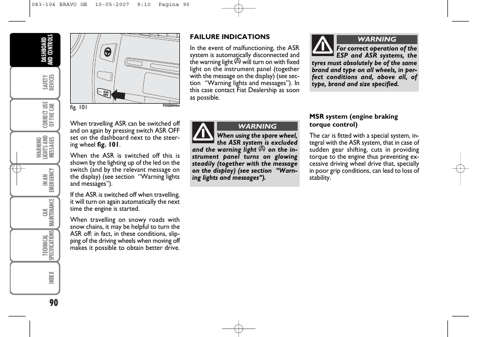 FIAT Bravo User Manual | Page 91 / 246