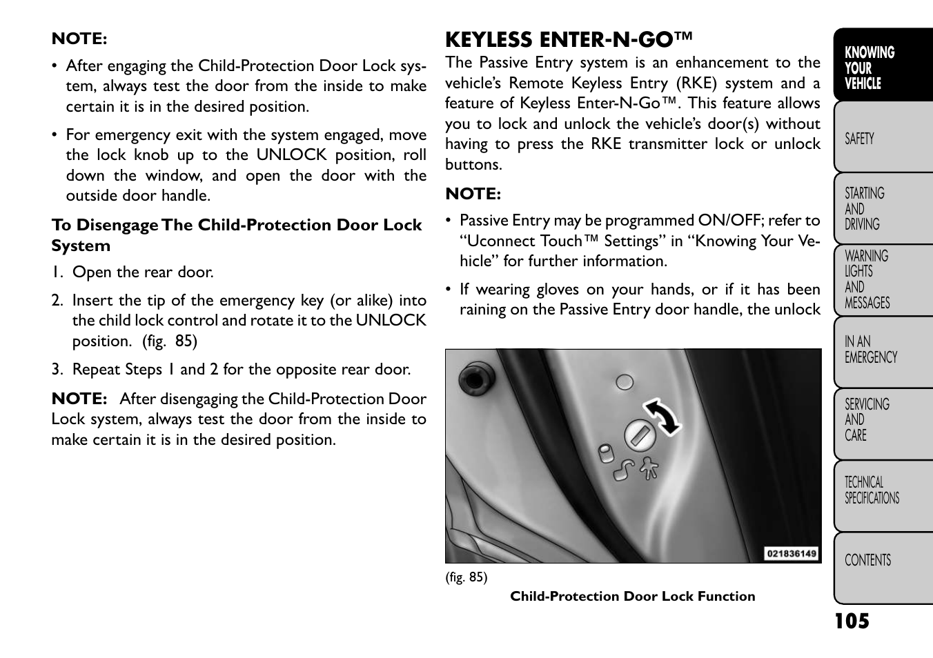 Keyless enter-n-go | FIAT Freemont User Manual | Page 111 / 352