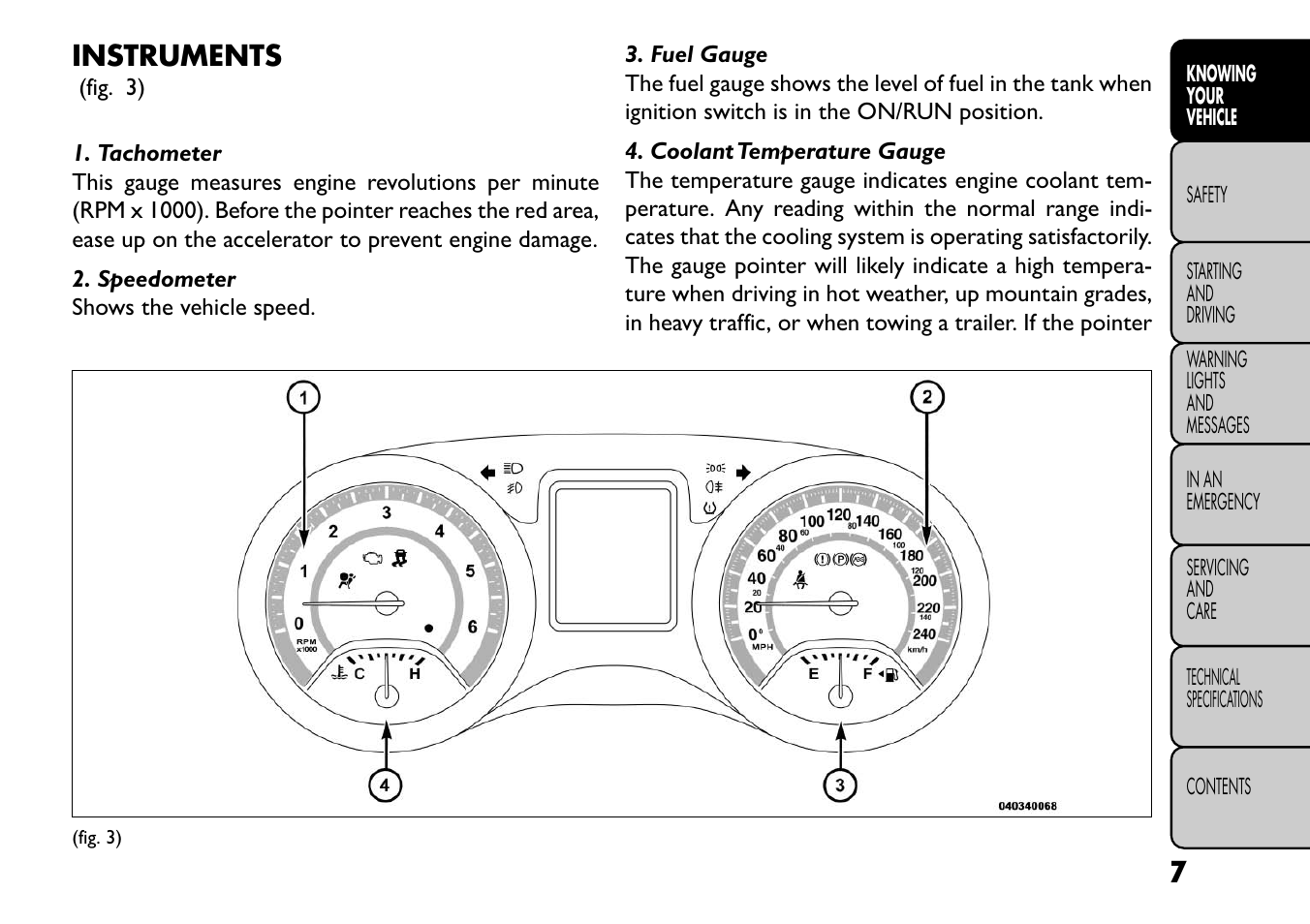 Instruments | FIAT Freemont User Manual | Page 13 / 352