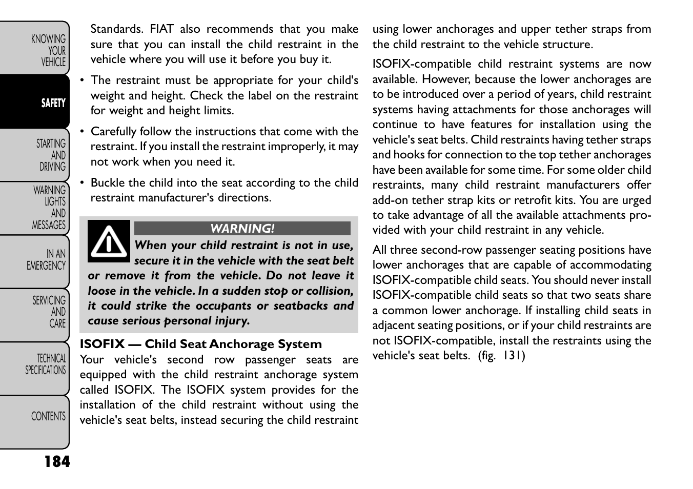 FIAT Freemont User Manual | Page 190 / 352