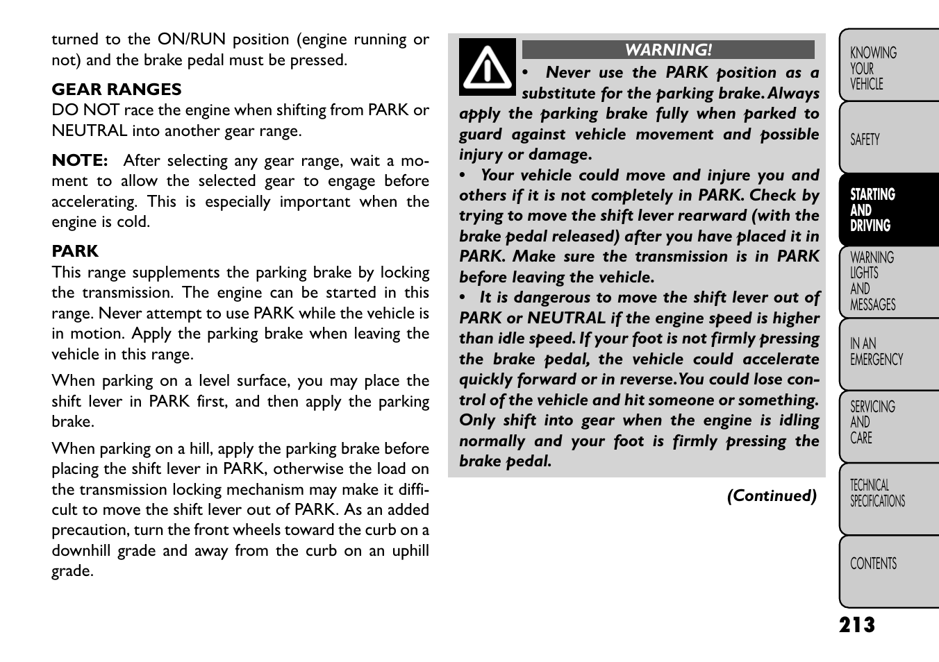 FIAT Freemont User Manual | Page 219 / 352