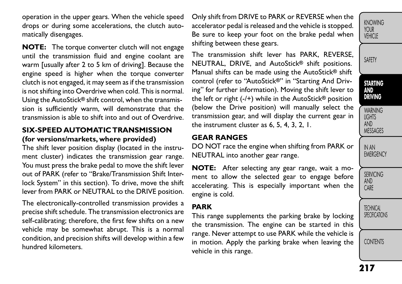 FIAT Freemont User Manual | Page 223 / 352