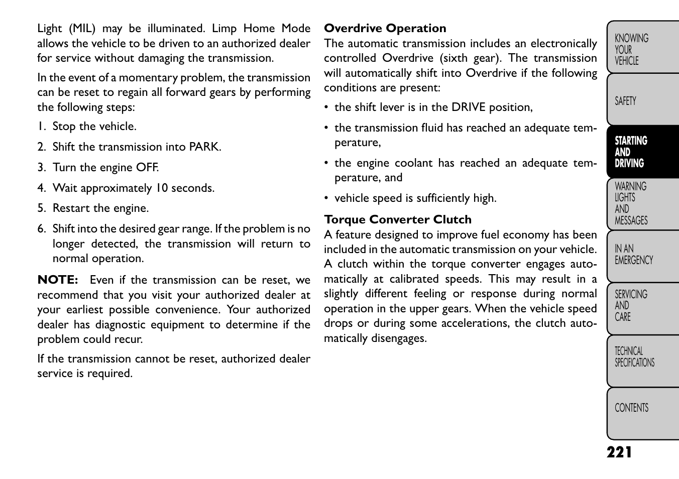 FIAT Freemont User Manual | Page 227 / 352