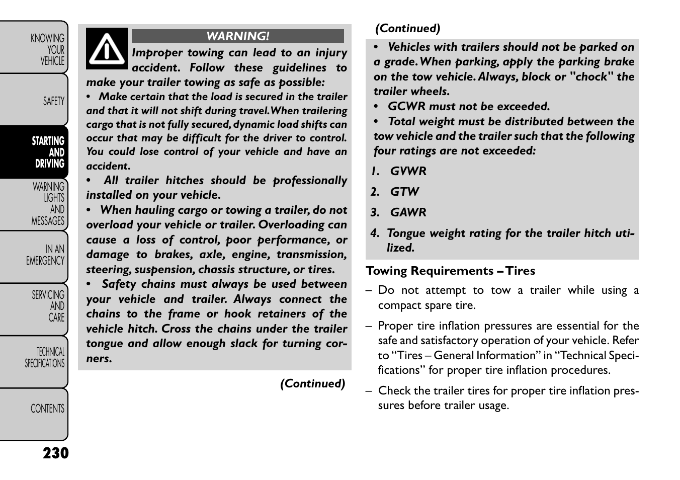 FIAT Freemont User Manual | Page 236 / 352