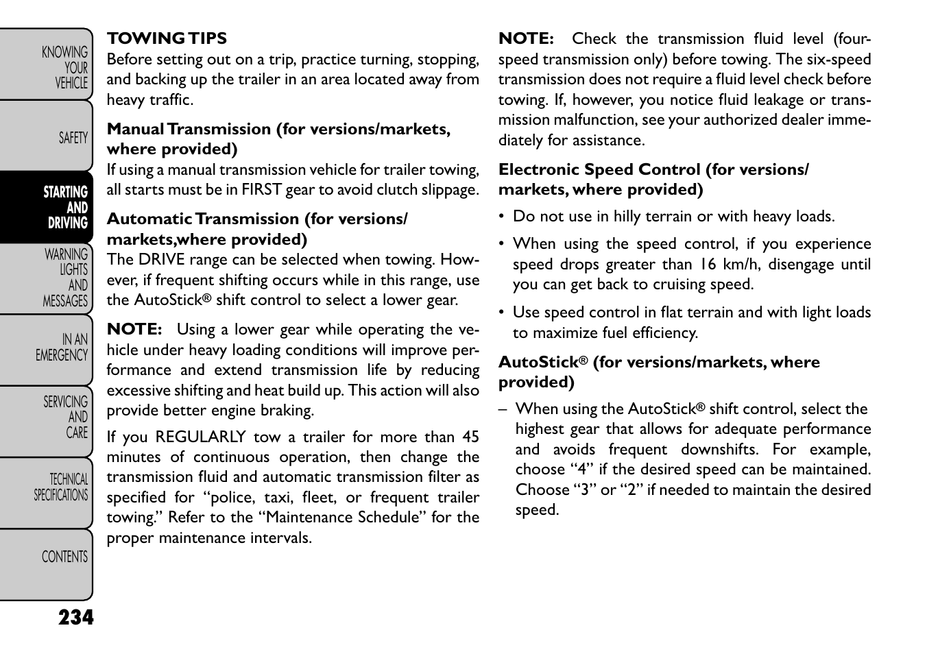 FIAT Freemont User Manual | Page 240 / 352