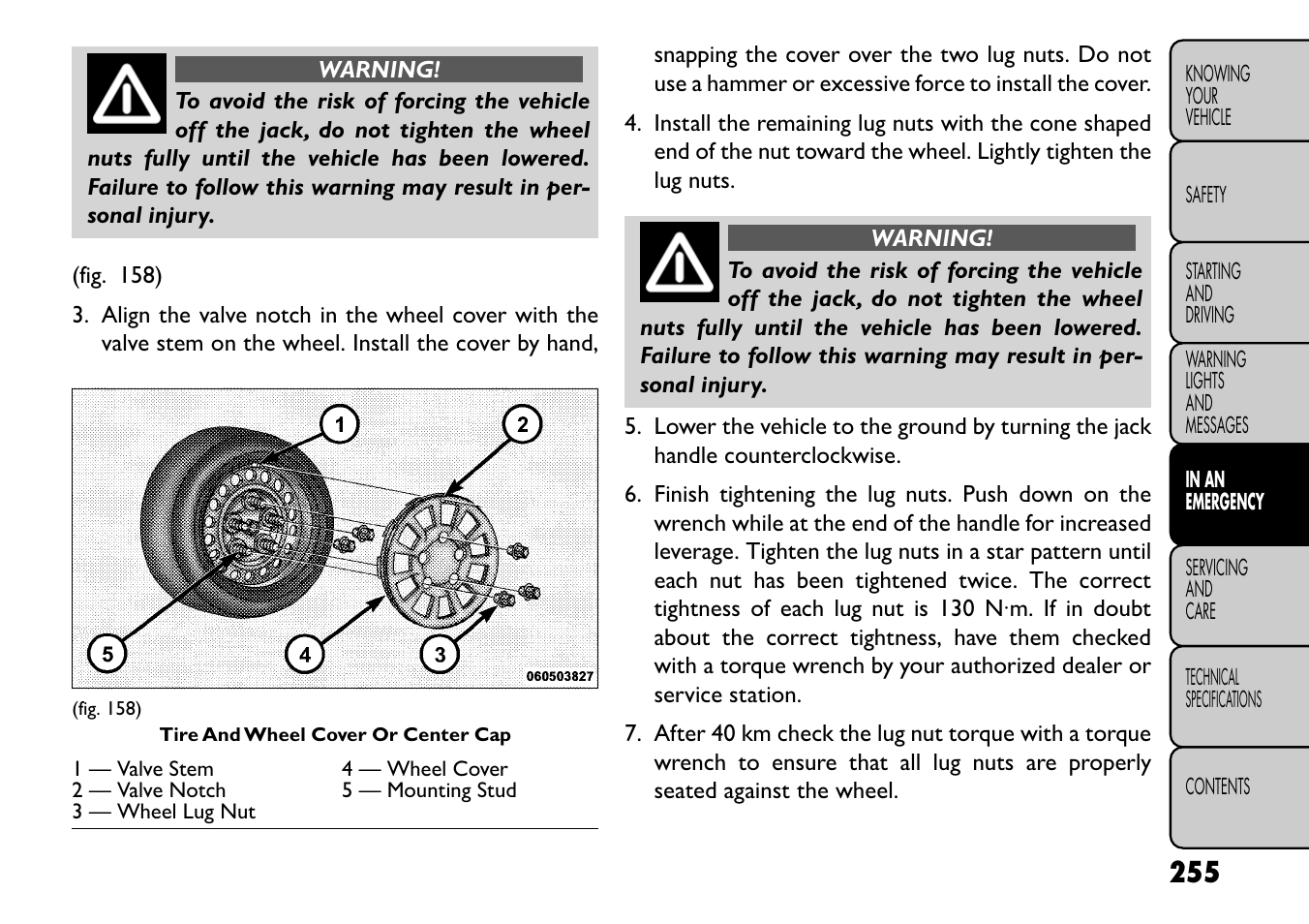 FIAT Freemont User Manual | Page 261 / 352