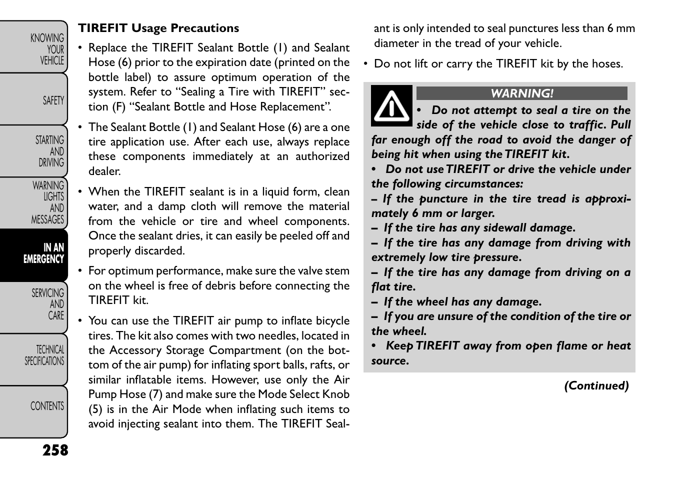 FIAT Freemont User Manual | Page 264 / 352