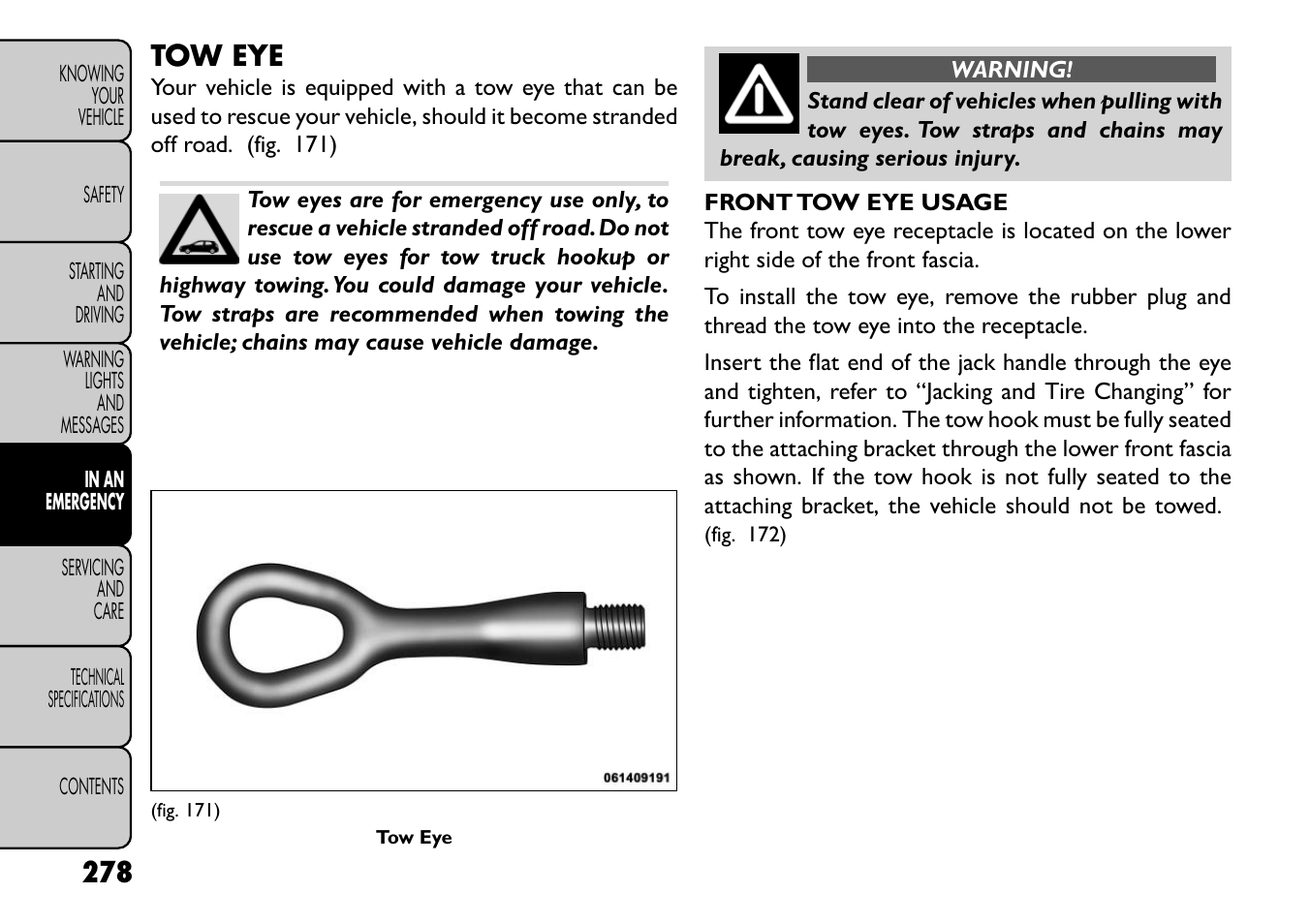 Tow eye | FIAT Freemont User Manual | Page 284 / 352