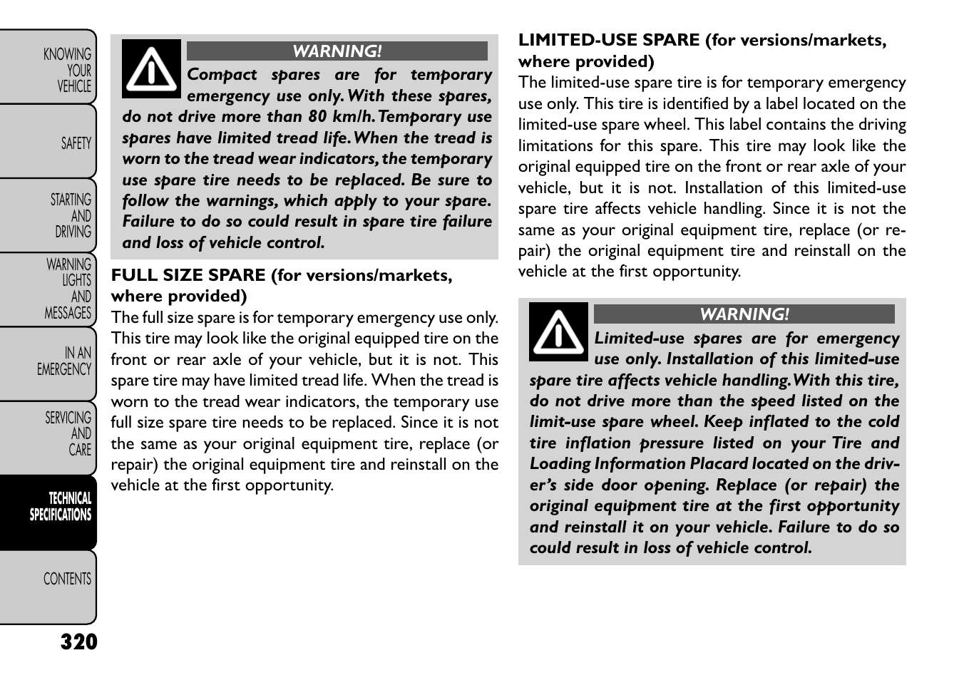 FIAT Freemont User Manual | Page 326 / 352