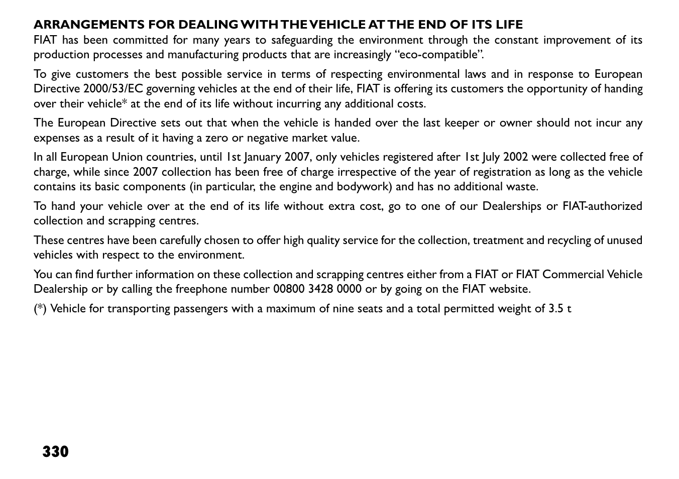 FIAT Freemont User Manual | Page 336 / 352