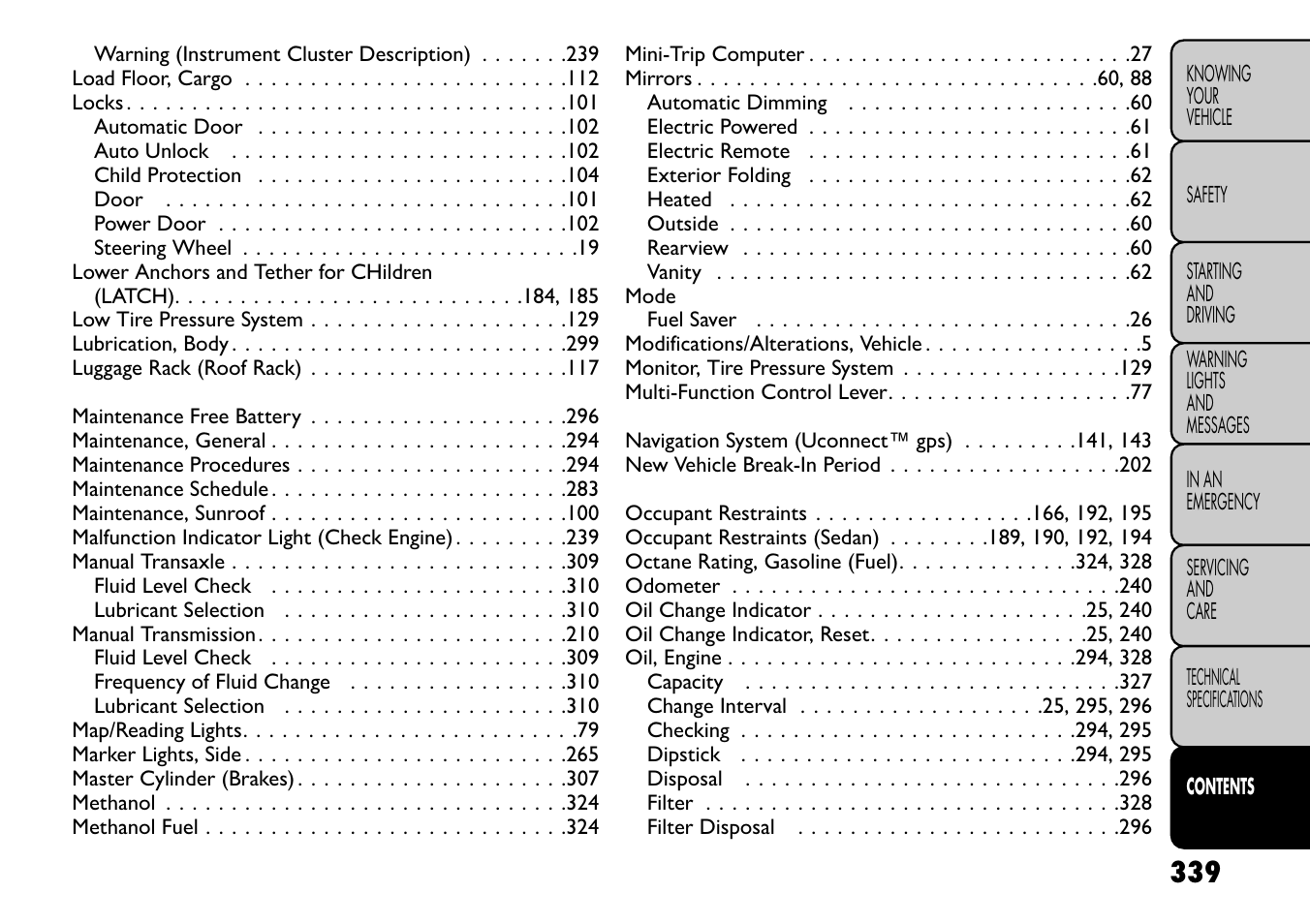 FIAT Freemont User Manual | Page 345 / 352