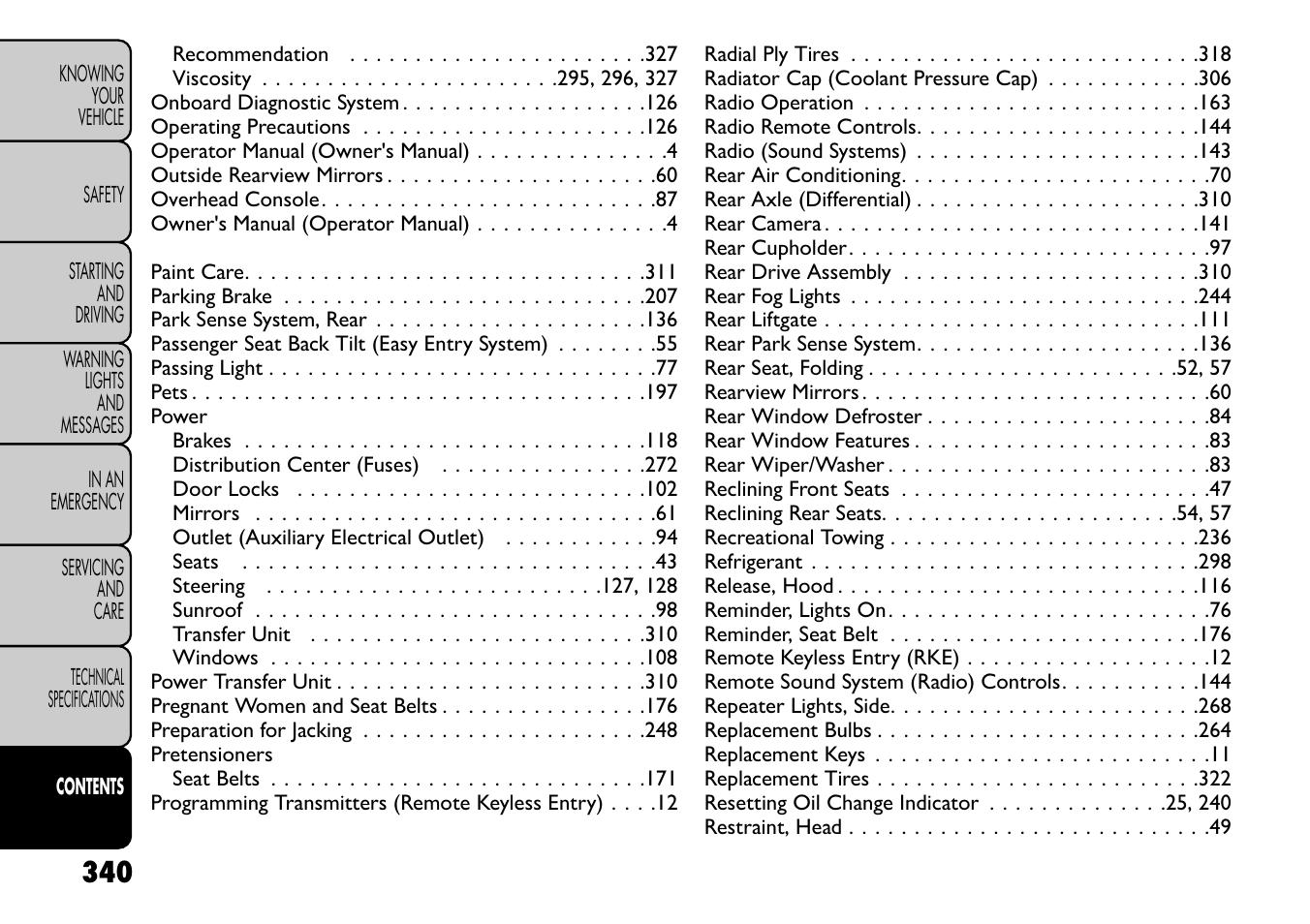 FIAT Freemont User Manual | Page 346 / 352