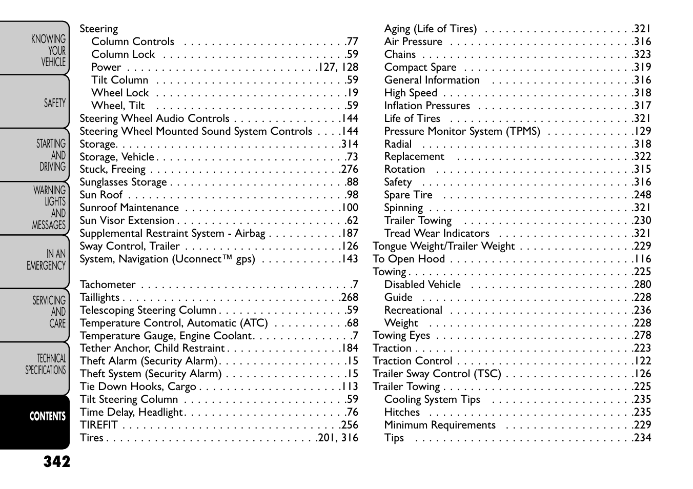 FIAT Freemont User Manual | Page 348 / 352