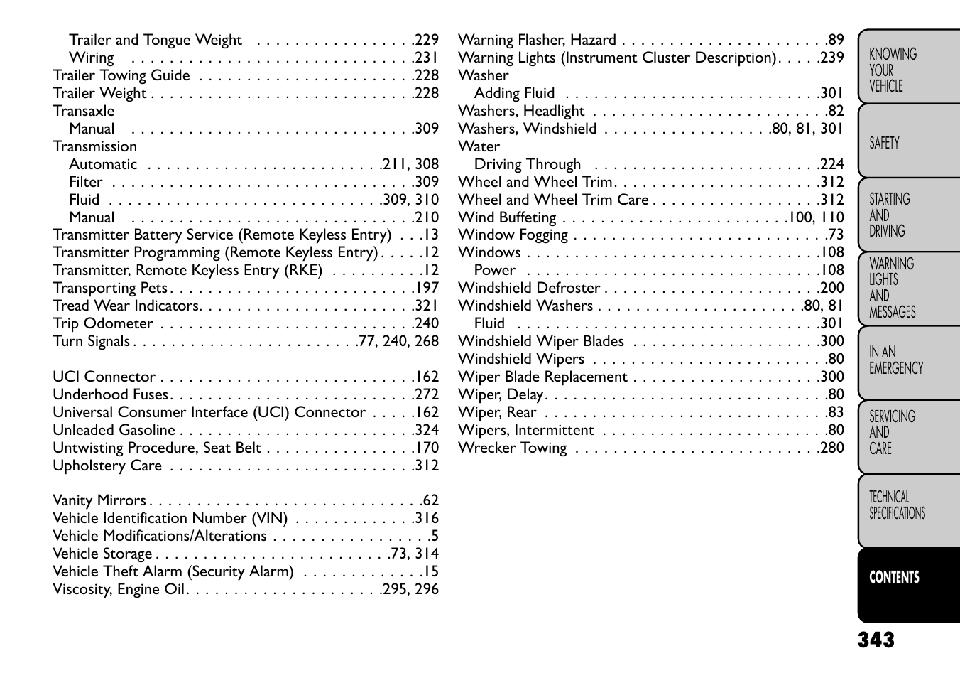 FIAT Freemont User Manual | Page 349 / 352