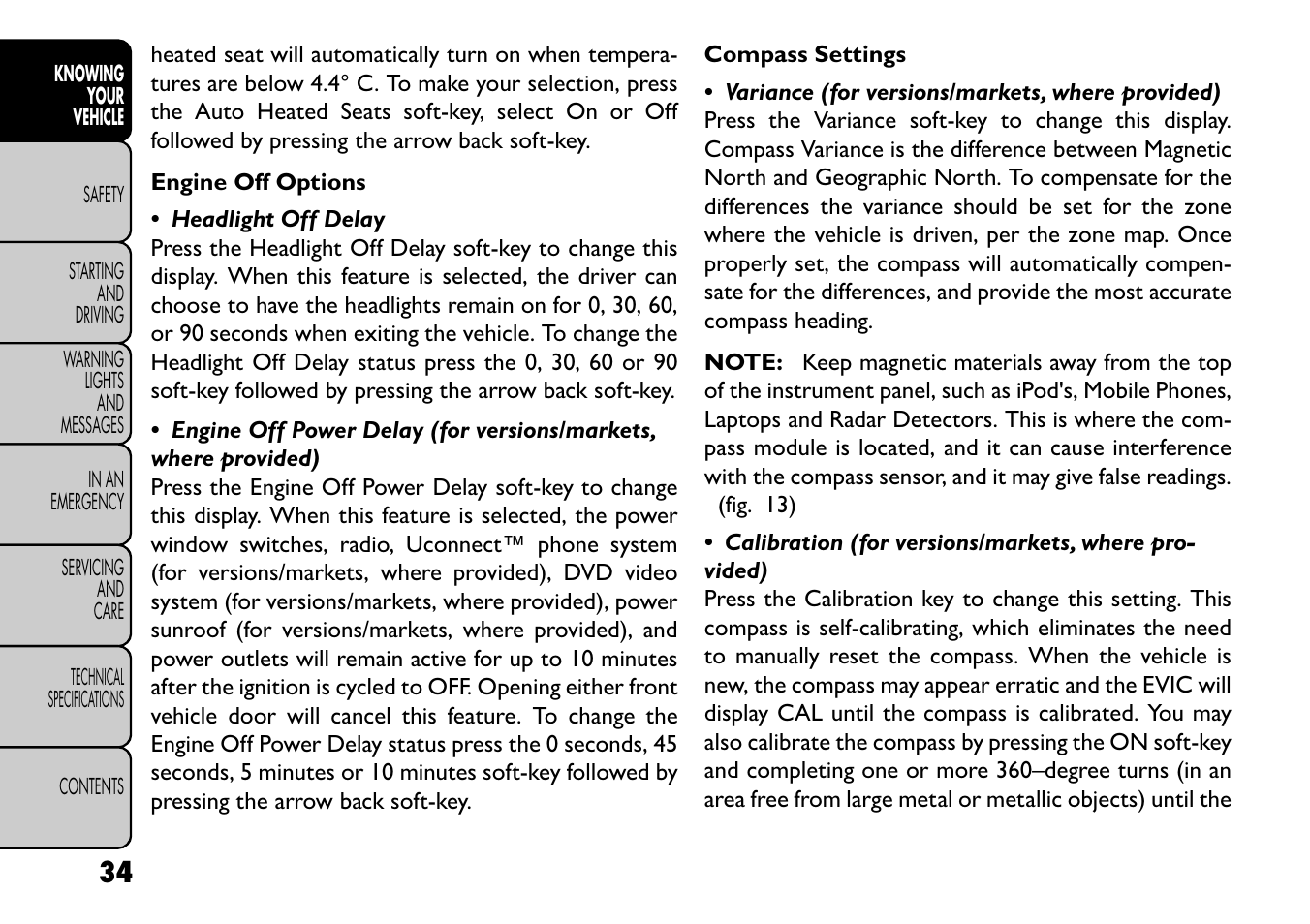 FIAT Freemont User Manual | Page 40 / 352