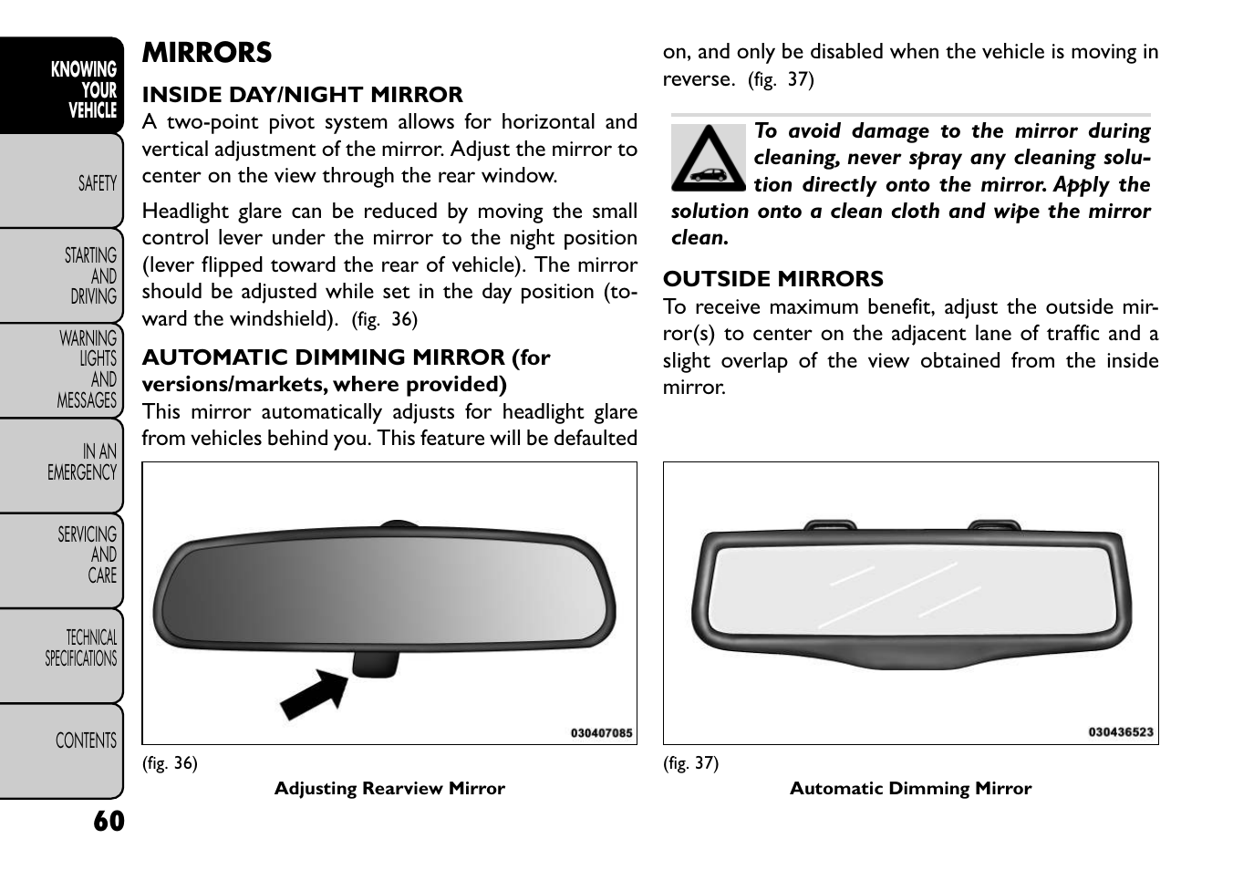 Mirrors | FIAT Freemont User Manual | Page 66 / 352