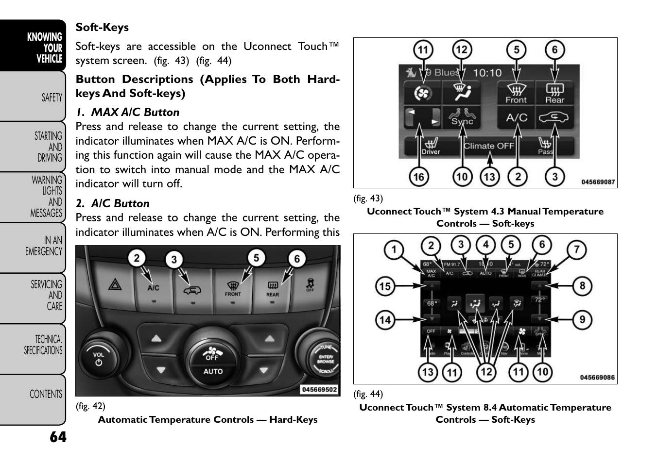 FIAT Freemont User Manual | Page 70 / 352