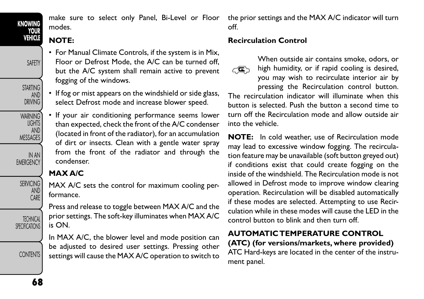 FIAT Freemont User Manual | Page 74 / 352