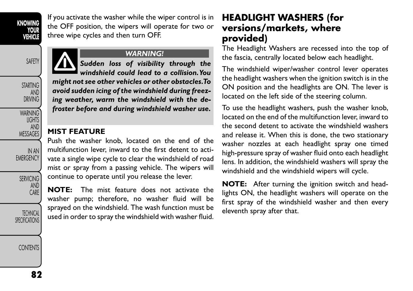 FIAT Freemont User Manual | Page 88 / 352