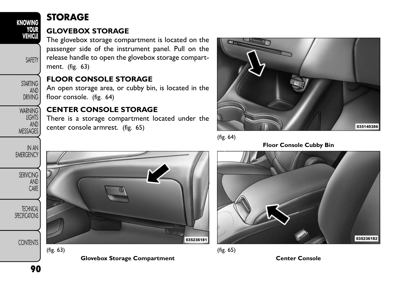 Storage | FIAT Freemont User Manual | Page 96 / 352