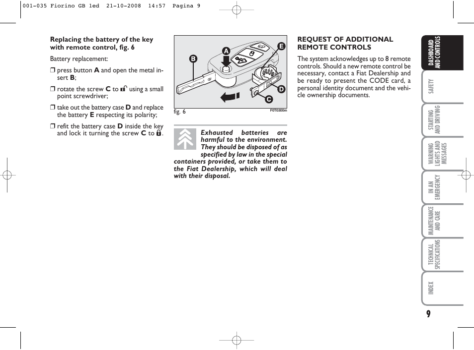 FIAT Qubo User Manual | Page 10 / 202