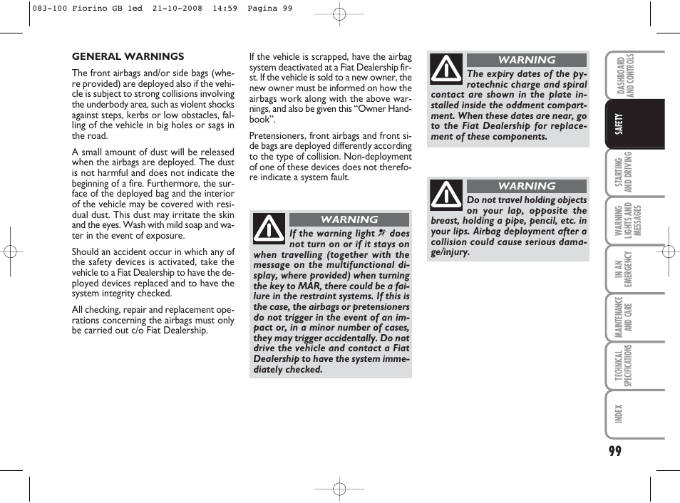 FIAT Qubo User Manual | Page 100 / 202