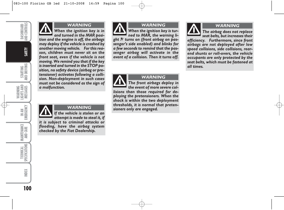 FIAT Qubo User Manual | Page 101 / 202