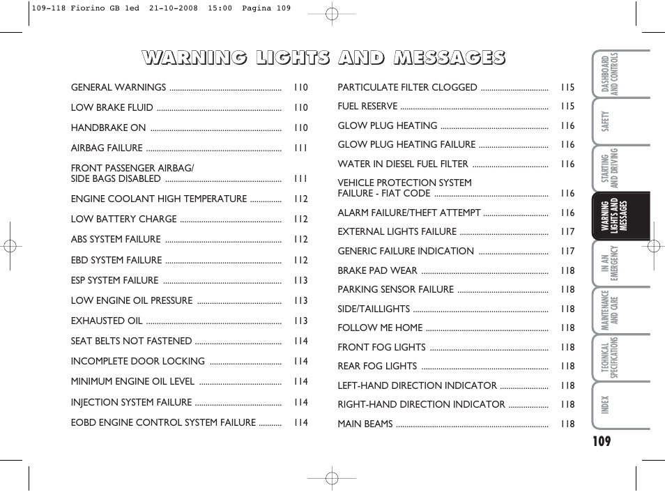 FIAT Qubo User Manual | Page 110 / 202