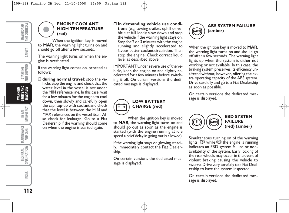 FIAT Qubo User Manual | Page 113 / 202