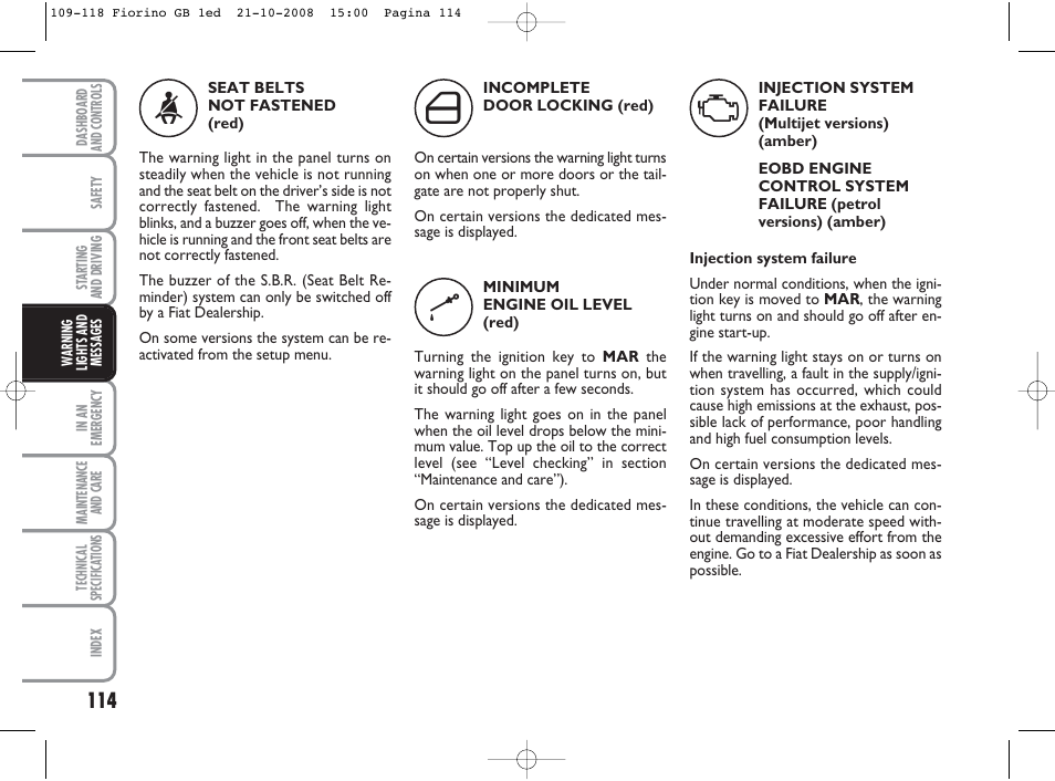 FIAT Qubo User Manual | Page 115 / 202