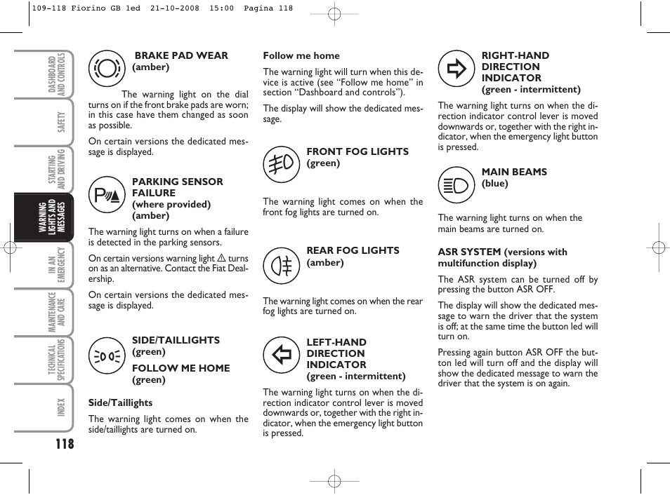 FIAT Qubo User Manual | Page 119 / 202