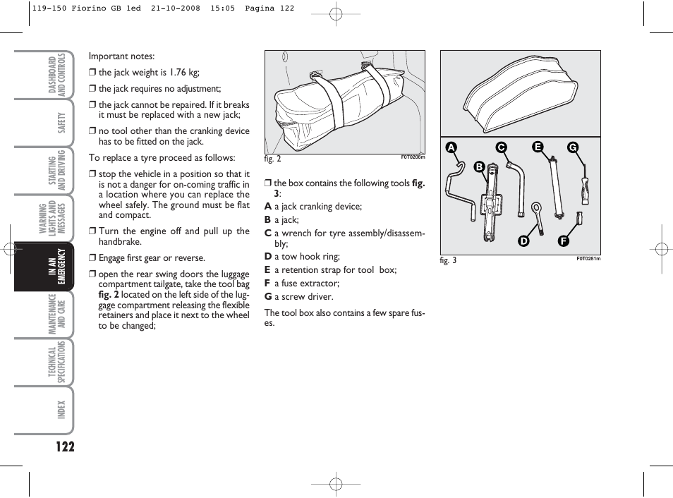 FIAT Qubo User Manual | Page 123 / 202