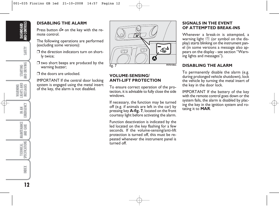 FIAT Qubo User Manual | Page 13 / 202