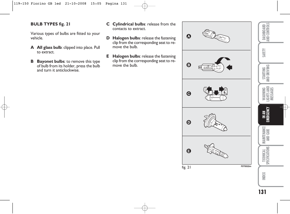 FIAT Qubo User Manual | Page 132 / 202