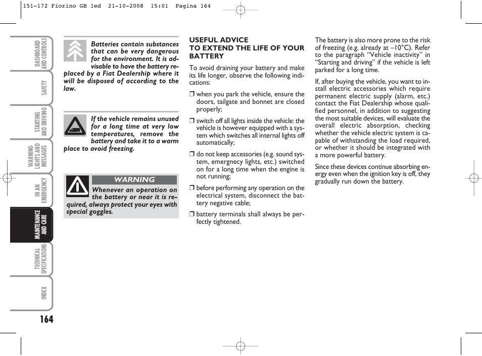 FIAT Qubo User Manual | Page 165 / 202