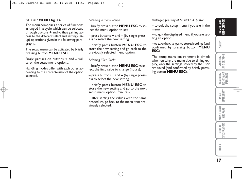 FIAT Qubo User Manual | Page 18 / 202