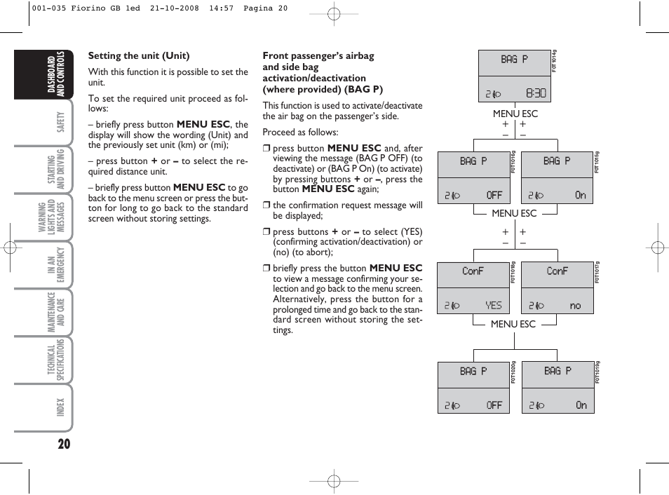 FIAT Qubo User Manual | Page 21 / 202