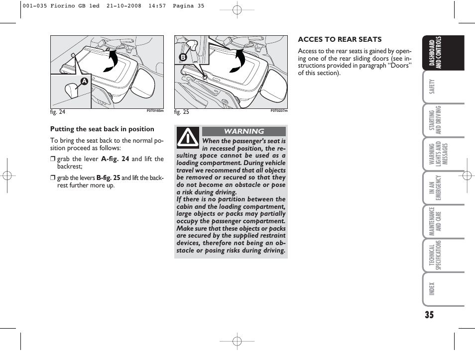 FIAT Qubo User Manual | Page 36 / 202