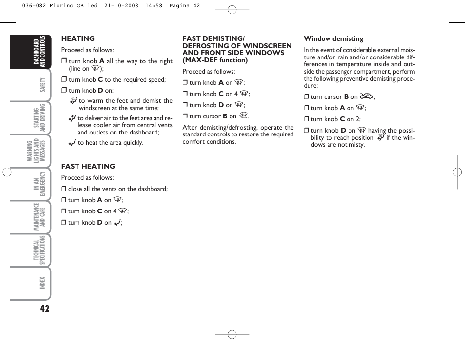 FIAT Qubo User Manual | Page 43 / 202