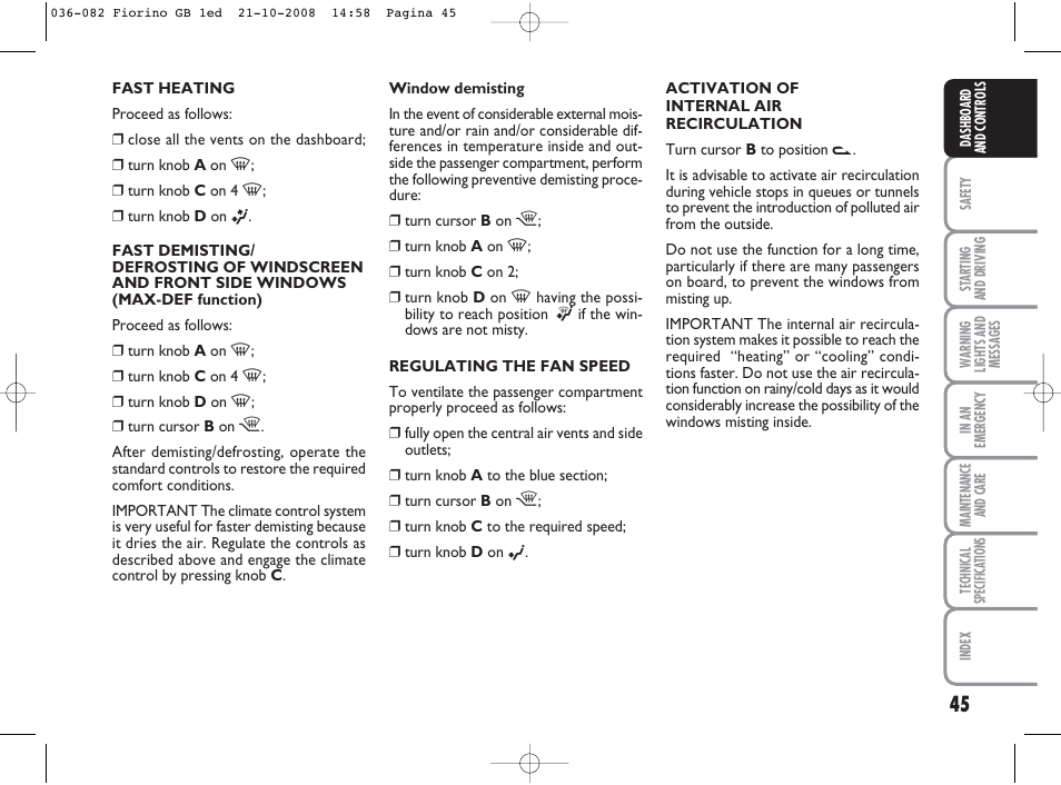 FIAT Qubo User Manual | Page 46 / 202