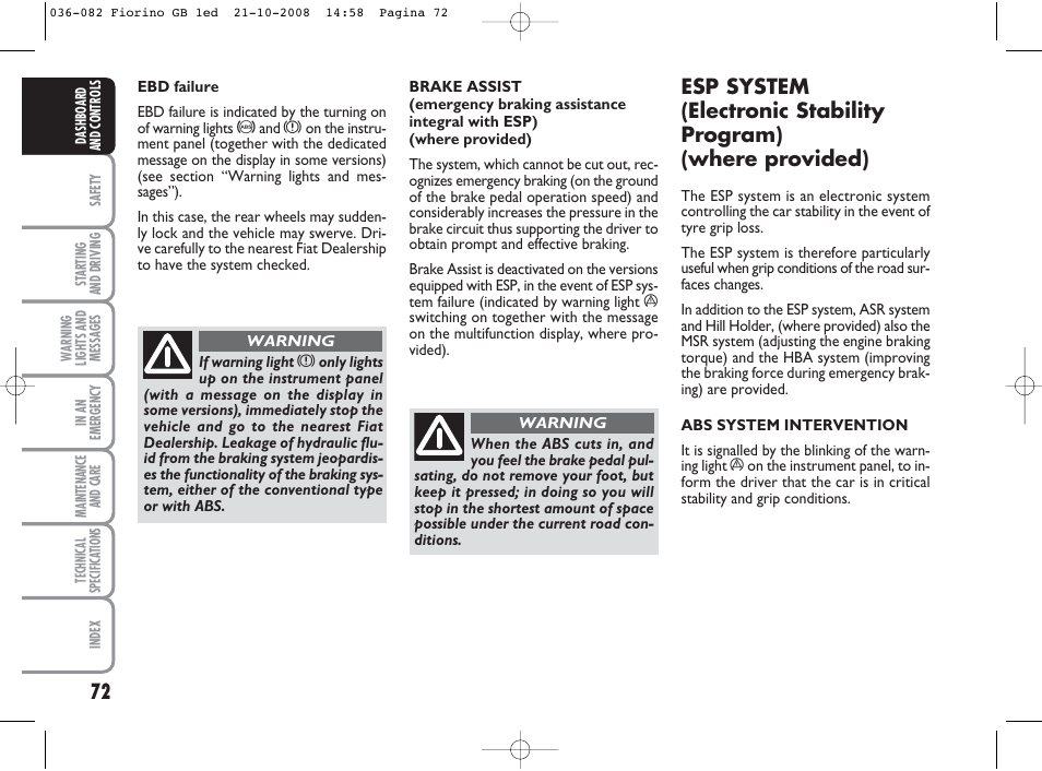 FIAT Qubo User Manual | Page 73 / 202