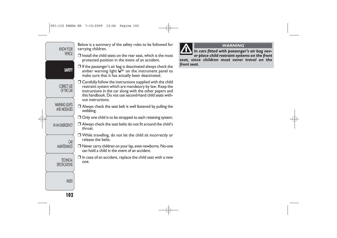 FIAT Panda Classic User Manual | Page 103 / 226