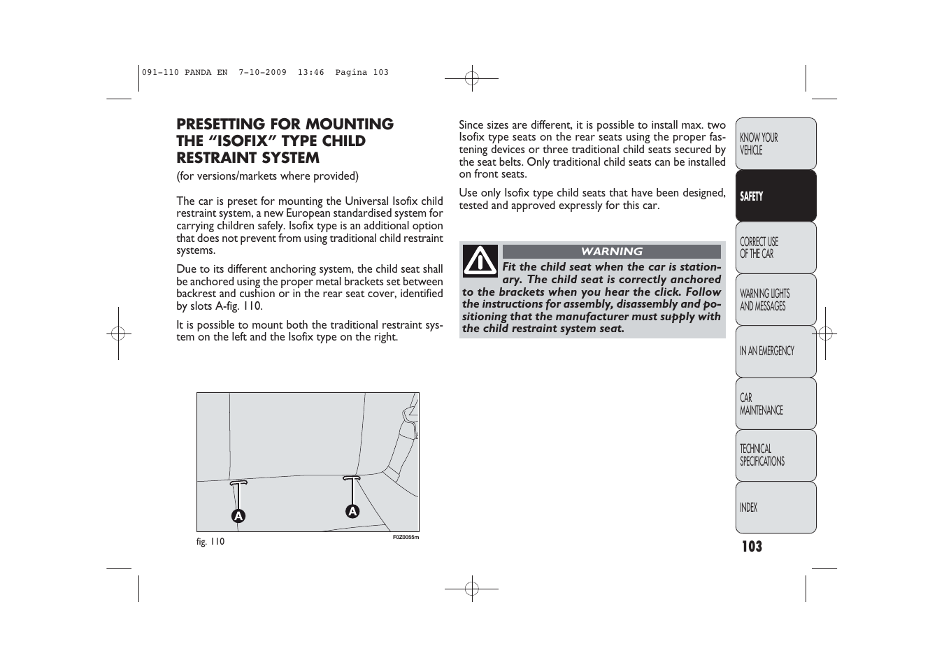 FIAT Panda Classic User Manual | Page 104 / 226