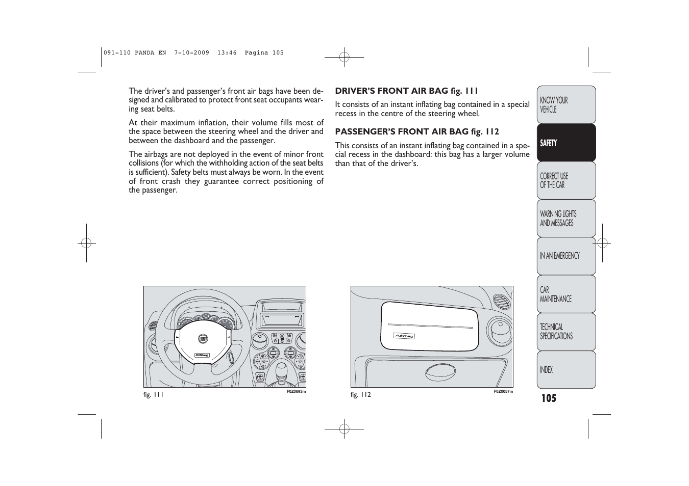 FIAT Panda Classic User Manual | Page 106 / 226