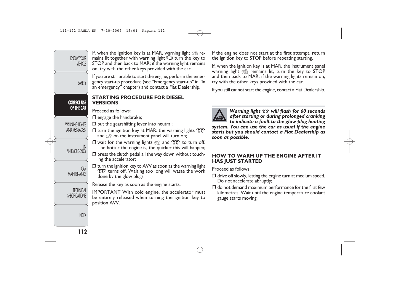 FIAT Panda Classic User Manual | Page 113 / 226