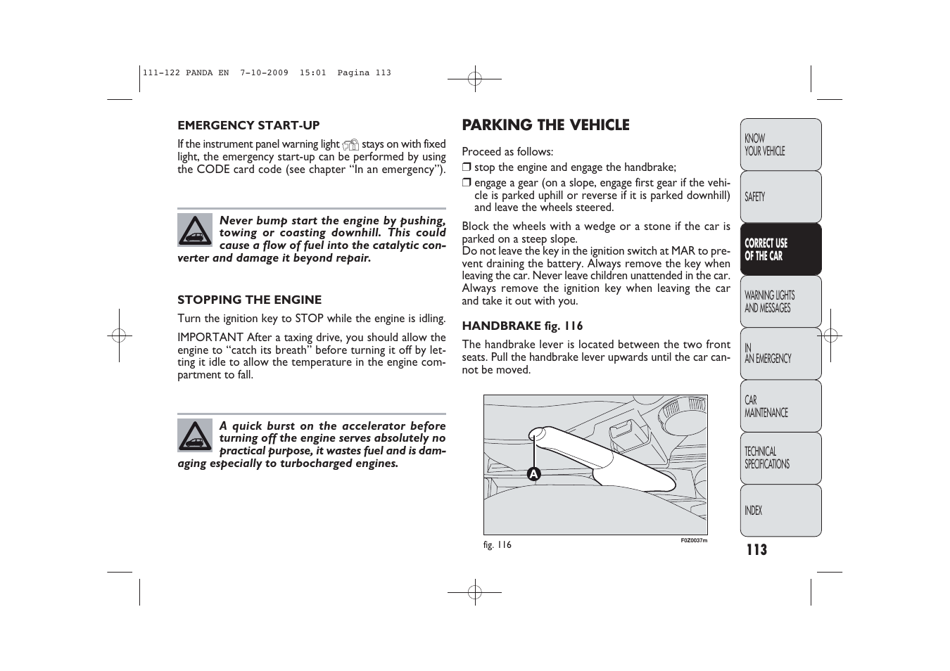 FIAT Panda Classic User Manual | Page 114 / 226