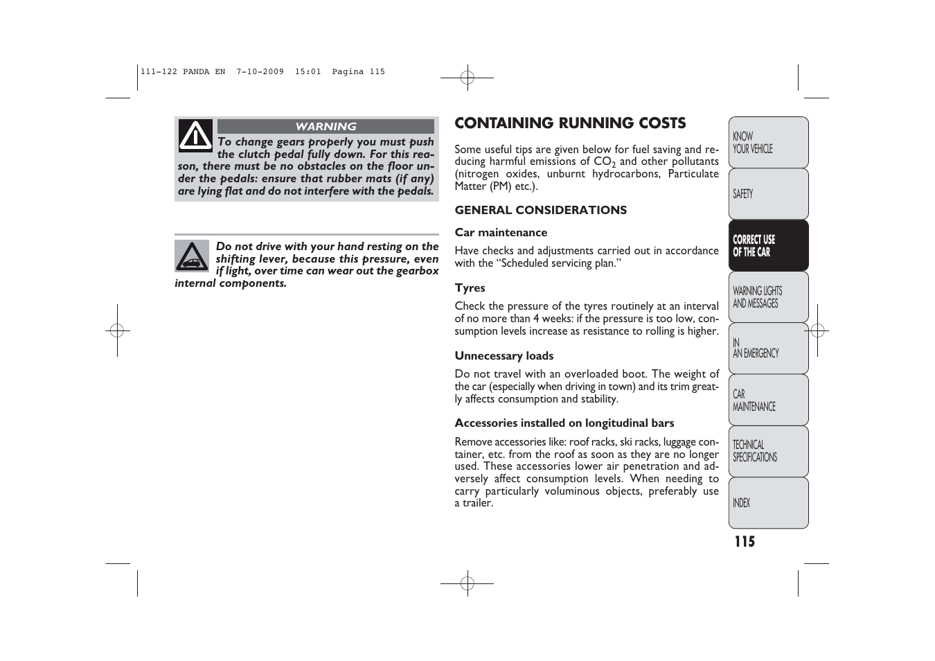 FIAT Panda Classic User Manual | Page 116 / 226