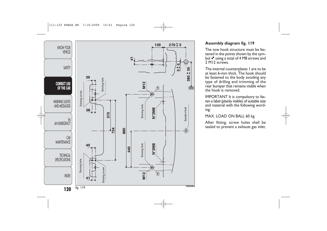 FIAT Panda Classic User Manual | Page 121 / 226