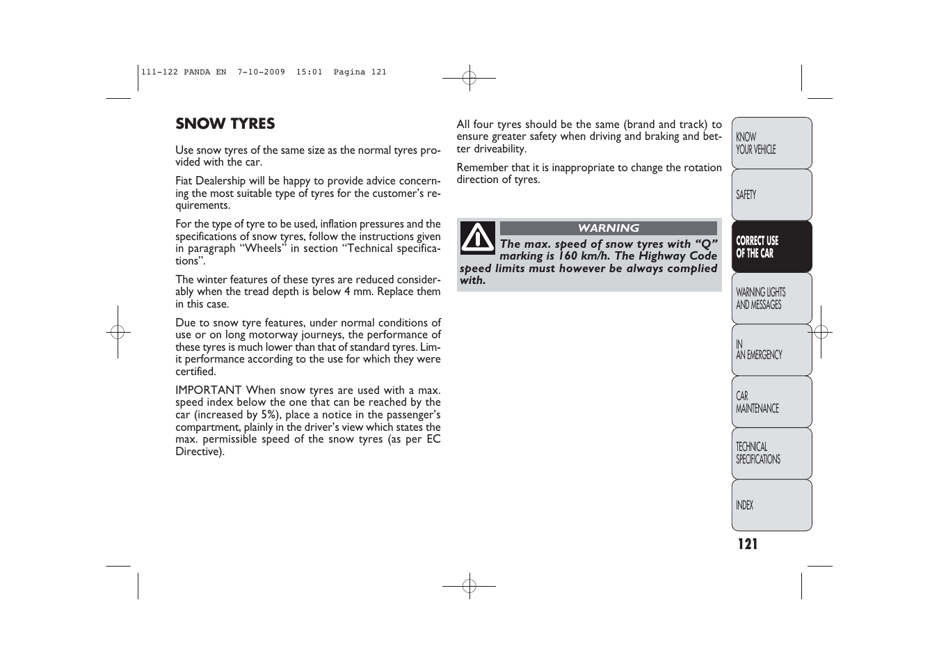 FIAT Panda Classic User Manual | Page 122 / 226